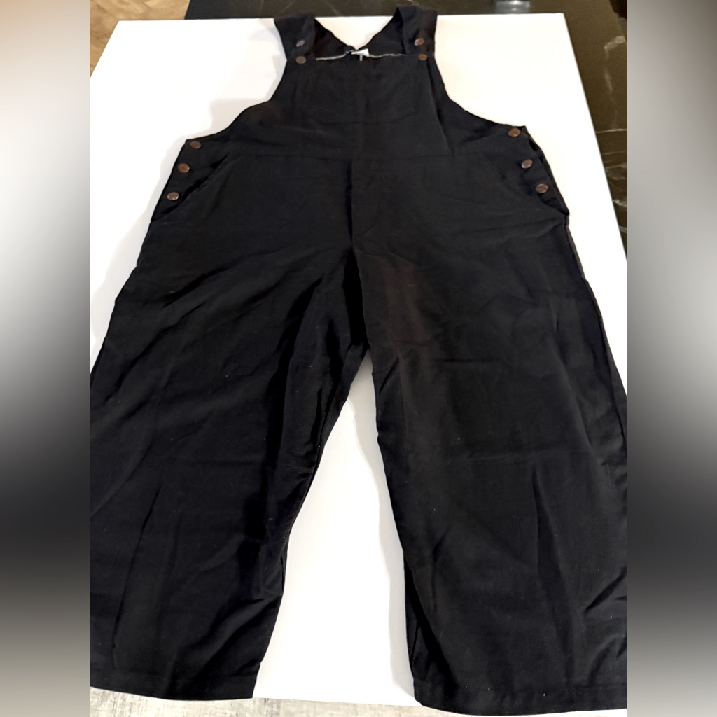 Nwot Black Cotton Overalls Large Handmade In India